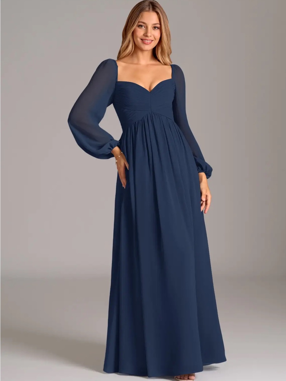 Azazie Bailee Dark Navy NWT